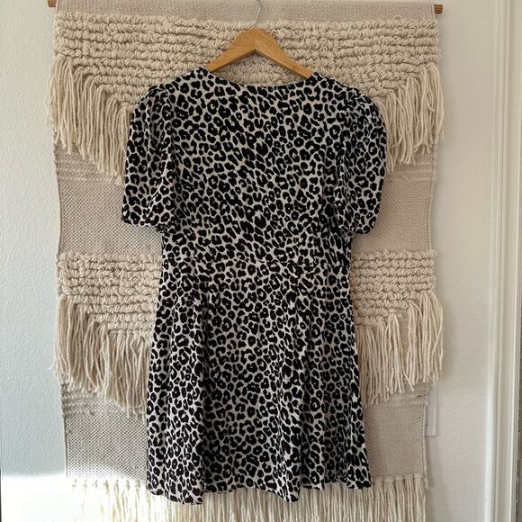 Something Navy Cheetah Print Puff Sleeve Dress - Picture 6 of 6